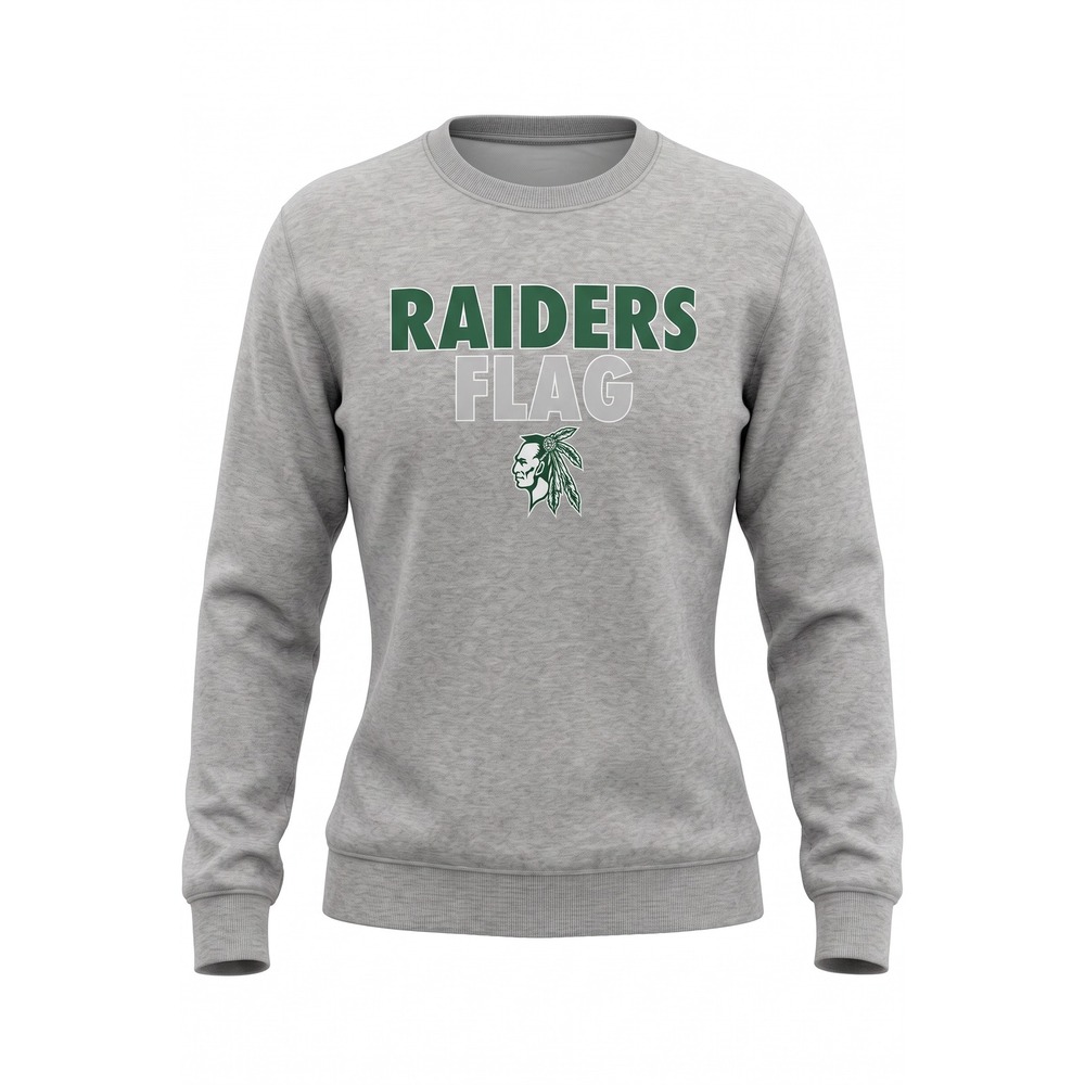 Port & Company Raiders Flag Sweatshirt Heather Gray Crewneck Womens Medium